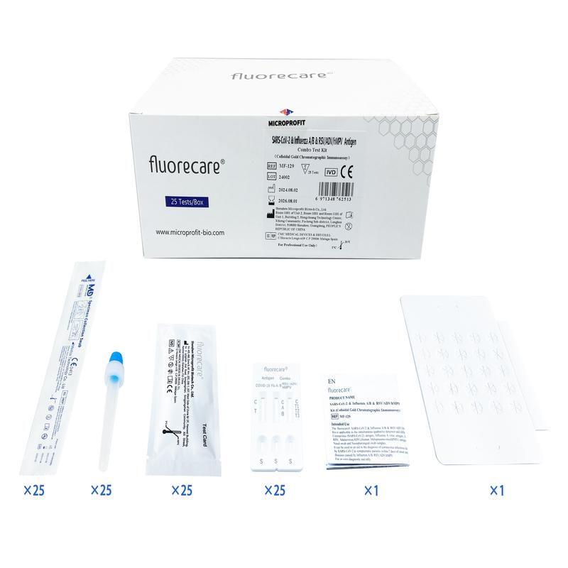 Комбінований тест-набір для визначення антигенів SARS-CoV-2 та грипу A/B і RSV/ ADV/hMPV (хроматографічний імуноферментний аналіз з колоїдним золотом)